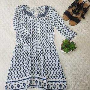 Daniel Rainn Blue and White Mini Dress